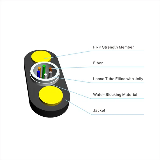 Cavo in fibra ottica FTTH FRP completamente dielettrico a 2 conduttori per apparecchiature di telecomunicazione